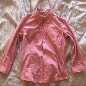 ROXY 3/4 Sleeve Red Checkered Button Up Small